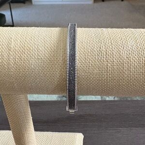 Silver Glitter Oval Bracelet